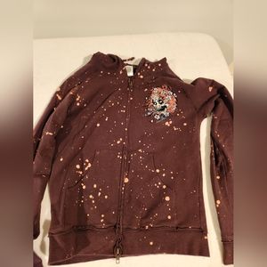ED Hardy  zippered hooded sweatshirt. Size M
